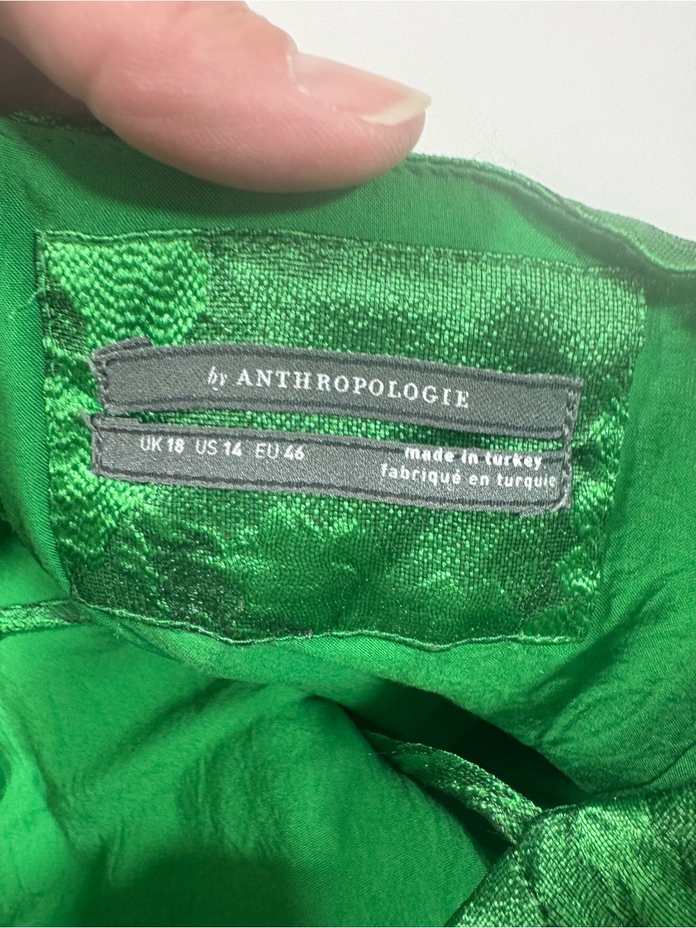 Anthropologie Jacquard Bubble Dress Green - Picture 5 of 7